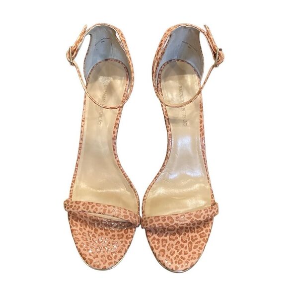 Banana Republic Juliette Leopard Print Open Toe Heels in Clay Pink 8 - Picture 3 of 11